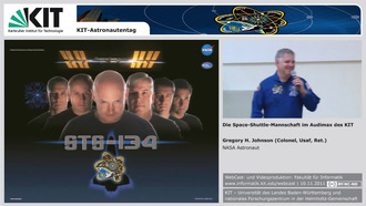 Astronaut Gregory H. Johnson - KIT-Astronautentag - Die Space-Shuttle-Mannschaft im Audimax des KIT