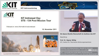 Greeting the astronauts (Begrüßung) - KIT-Astronautentag - Die Space-Shuttle-Mannschaft im Audimax des KIT