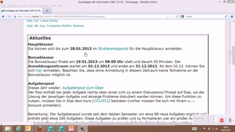 Grundlagen der Informatik II, WS 2012/13, gehalten am 09.01.2013