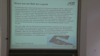 Vorlesung "Logistik", SS 2013, gehalten am 22.04.2013 - Teil 1