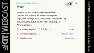 Vorlesung "Algorithmen I", SS 2013, gehalten am 24.04.2013