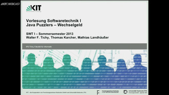 Vorlesung "Softwaretechnik I", SS 2013, gehalten am 15.04.2013