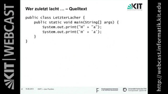 Vorlesung "Softwaretechnik I", SS 2013, gehalten am 15.05.2013