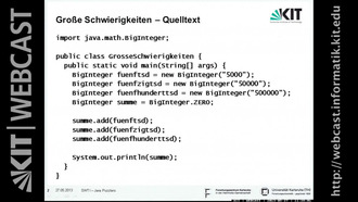 Vorlesung "Softwaretechnik I", SS 2013, gehalten am 27.05.2013