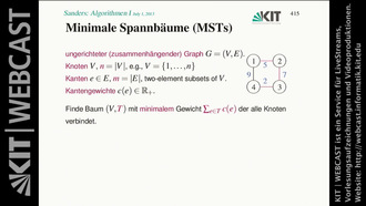 Vorlesung "Algorithmen I", SS 2013, gehalten am 01.07.2013