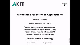 Algorithms for Internet Applications, WS 2013/2014, gehalten am 22.10.2013