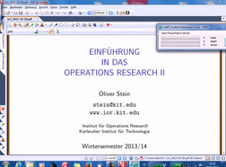 Einführung in das Operations Research II, WS 2013/2014, gehalten am 29.10.2013