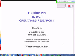 Einführung in das Operations Research II, WS 2013/2014, gehalten am 03.12.2013