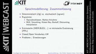 Grundlagen der Automatischen Spracherkennung, WS 2013/2014, gehalten am 13.01.2014