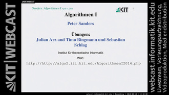 Algorithmen I, SS 2014, gehalten am 14.04.2014