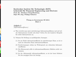 Investments - Übungen, SS 2014, gehalten am 08.05.2014