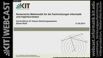 Numerische Mathematik für die Fachrichtungen Informatik und Ingenieurwesen, SS 2014, gehalten am 21.05.2014