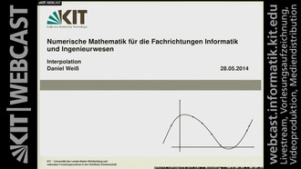 Numerische Mathematik für die Fachrichtungen Informatik und Ingenieurwesen, SS 2014, gehalten am 28.05.2014