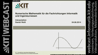 Numerische Mathematik für die Fachrichtungen Informatik und Ingenieurwesen, SS 2014, gehalten am 04.06.2014