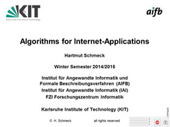 Algorithms for Internet Applications, WS 2014/2015, gehalten am 22.10.2014