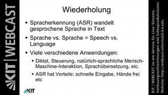 Grundlagen der Automatischen Spracherkennung, WS 2013/2014, gehalten am 23.10.2013