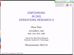 Einführung in das Operations Research II, WS 2013/2014, gehalten am 28.01.2014