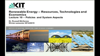 Renewable Energy - Resources, Technologies and Economics, WS 2014/2015, gehalten am 13.02.2015