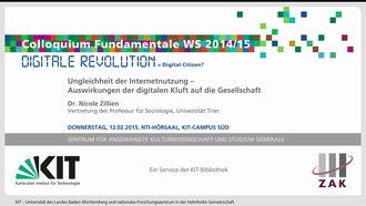 Colloquium Fundamentale WS 2014/2015 - Ungleichheit der Internetnutzung - Auswirkungen der digitalen Kluft auf die Gesellschaft