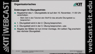Theoretische Grundlagen der Informatik, WS 2014/15, gehalten am 28.10.2014, Lektion 03