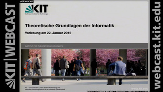 Theoretische Grundlagen der Informatik, WS 2014/15, gehalten am 22.01.2015, Lektion 16