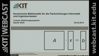 Numerische Mathematik für die Fachrichtungen Informatik und Ingenieurwesen, SS 2015, gehalten am 29.04.2015, Lektion 03