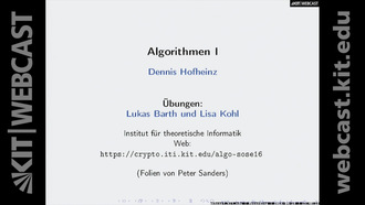 01: Algorithmen I, Vorlesung, SS 2016, am 18.04.2016