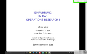 Einführung in das Operations Research I, SS 2016, gehalten am 24.05.2016