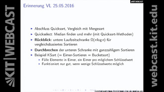 12: Algorithmen I, Vorlesung, SS 2016, am 30.05.2016