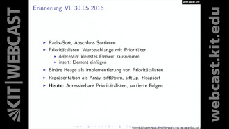 13: Algorithmen I, Vorlesung und Übung, SS 2016, am 01.06.2016