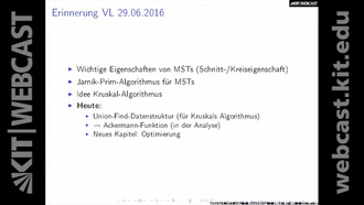21: Algorithmen I, Vorlesung, SS 2016, am 04.07.2016