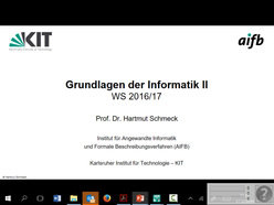 Grundlagen der Informatik II, Vorlesung, WS 2016/17, 17.10.2016