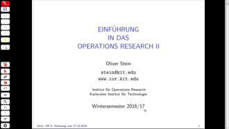 Einführung in das Operations Research II, Vorlesung, WS 2016/17, 27.10.2016