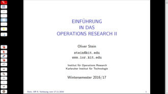 Einführung in das Operations Research II, Vorlesung, WS 2016/17, 17.11.2016