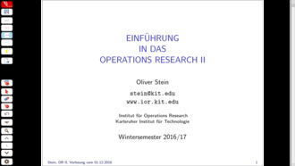 Einführung in das Operations Research II, Vorlesung, WS 2016/17, 01.12.2016