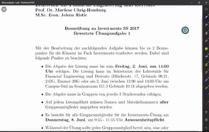 Investments, Übung, SS 2017, 18.05.2017