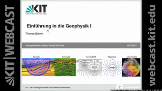 01: Einführung in die Geophysik I, Vorlesung, WS 2017/18, 18.10.2017