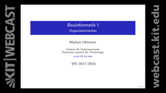 01: Bauinformatik 1, Vorlesung, WS 2017/18, 19.10.2017