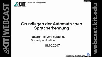 02: Grundlagen der Automatischen Spracherkennung, Vorlesung, WS 2017/18, 18.10.2017