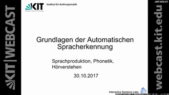 03: Grundlagen der Automatischen Spracherkennung, Vorlesung, WS 2017/18, 30.10.2017