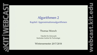 05: Algorithmen 2, Vorlesung und Übung, WS 2017/18, 06.11.2017