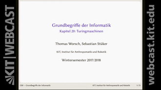 26: Grundbegriffe der Informatik, Vorlesung, WS 2017/18, 09.02.2018
