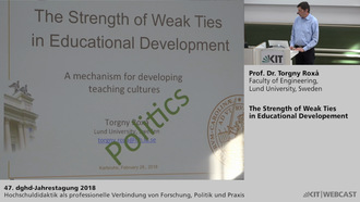 The Strength of Weak Ties in Educational Development - 47. Jahrestagung der Deutschen Gesellschaft für Hochschuldidaktik 2018