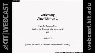02: Algorithmen 1, Vorlesung, SS 2018, 23.04.2018