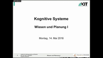 06: Kognitive Systeme, Vorlesung, SS 2018, 14.05.2018