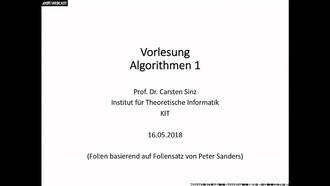 09: Algorithmen 1, Vorlesung, SS 2018, 16.05.2018