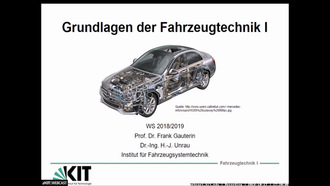 01: Grundlagen der Fahrzeugtechnik 1, Vorlesung, WS 2018/19, 17.10.2018