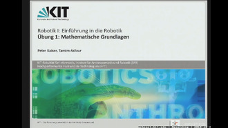 05: Robotik I - Einführung in die Robotik, Übung, WS 2018/19, 29.10.2018