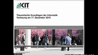 13: Theoretische Grundlagen der Informatik, Vorlesung, WS 2019/20, 17.12.2019