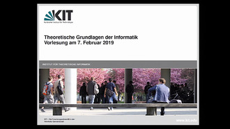 18: Theoretische Grundlagen der Informatik, Vorlesung, WS 2018/19, 07.02.2019